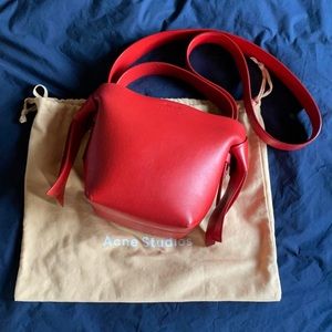 Red Acne Studios musubi mini bag
